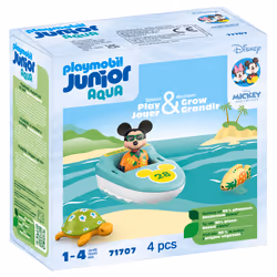 Playmobil Junior &amp; Disney : Mickey avec bateau, Jeu d'eau, 1,5 an(s), Multicolore, Plastique