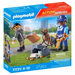 Playmobil Policier chien de recherche et voleur, 91,87 g