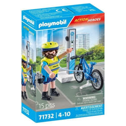 PLAYMOBIL 71732 Policier cycliste avec borne de recharge Action Heroes Les policiers 15 pièces Dès 4 ans