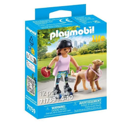 Playmobil Jeune fille rolleuse avec Retriever