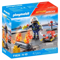 Playmobil Pompier pompe à eau & réservoir enflammé, 147,93 g