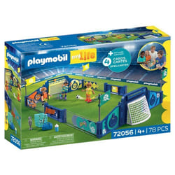 PLAYMOBIL 72056 Stade de football et défis My Life Sport & action avec mécanisme de tir et 2 buts pour jouer 78 pièces dès 4 ans