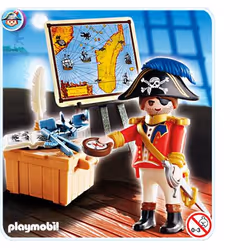 Playmobil Capitaine pirate avec carte, Kit de figurines jouets, 4 an(s)