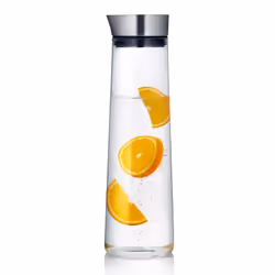 Blomus ACQUA, Verseuse, 1,5 L, Transparent, Verre, Acier inoxydable, Rond, Silicone