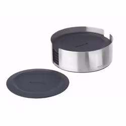 Blomus 63476 sous-verre Silicone, Acier inoxydable 6 Rond