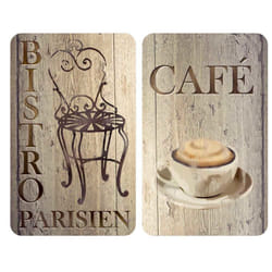 WENKO Bistro planche à découper pour cuisine Rectangulaire Plastique, Verre trempé Multicolore