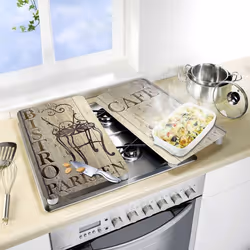 WENKO Bistro planche à découper pour cuisine Rectangulaire Plastique, Verre trempé Multicolore