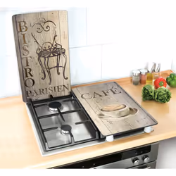 WENKO Bistro planche à découper pour cuisine Rectangulaire Plastique, Verre trempé Multicolore