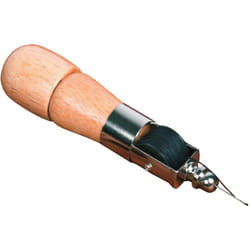 Wenko - Poinçon de couture Accessoire couture, Pré-perçage de cuir, Idéal tissu épais, Machine à coudre à main, Bois naturel/chrome, 3,5 x 16,5 cm,