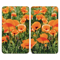 WENKO Champs de Coquelicots, Rectangulaire, Plastique, Verre trempé, Multicolore, Produits de panification, Fruit et légume,  ...