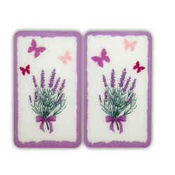 WENKO Lavande planche à découper pour cuisine Rectangulaire Plastique, Verre trempé Multicolore
