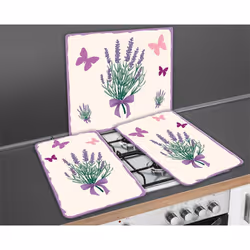 WENKO Lavande planche à découper pour cuisine Rectangulaire Plastique, Verre trempé Multicolore