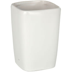 Wenko - Gobelet Salle de Bain, Porte Brosse à Dent, Faro, Céramique, 7,3x10,5x7,3 cm, blanc