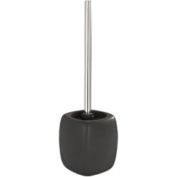 WENKO Porte Brosse WC Céramique Faro, brosse WC noire, Céramique, Ø 12x40 cm, noir