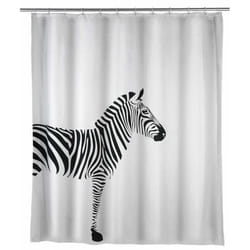WENKO 20051100 rideau de douche Anneau Polyester Noir, Blanc