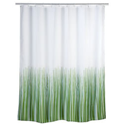 WENKO 20060100 rideau de douche Polyester Vert, Blanc