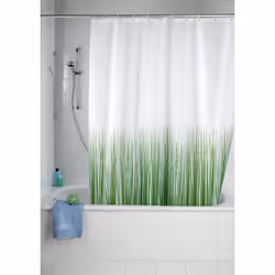 WENKO 20060100 rideau de douche Polyester Vert, Blanc