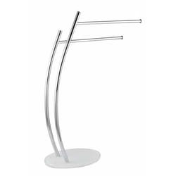 WENKO 20064100 Support de serviette Colonne Argent, Blanc