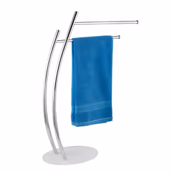 WENKO 20064100 Support de serviette Colonne Argent, Blanc