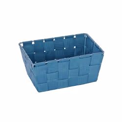 WENKO Panier de rangement Adria Mini long Pétrole panier de bain, Panier de rangement, Bleu, Rectangulaire, Polypropylène (PP ...