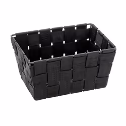 WENKO Panier de rangement Adria Mini long Noir panier de bain, Panier de rangement, Noir, Rectangulaire, Polypropylène (PP),  ...