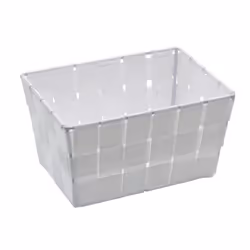 WENKO Panier de rangement Adria Mini long Blanc panier de bain, Panier de rangement, Blanc, Rectangulaire, Polypropylène (PP) ...
