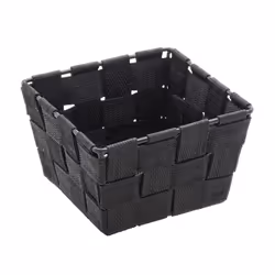WENKO Black Adria, Panier de rangement, Noir, Carré, Polypropylène (PP), Monochromatique, Intérieure