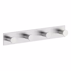 WENKO Barre de crochets en inox Celano Quadro avec 4 crochets, Intérieure, Crochet pour serviette, Ressort en acier, 255 mm,  ...
