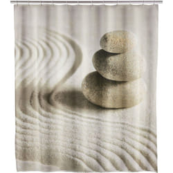 Wenko - Rideau de douche 180x200 lavable en polyester recyclé imperméable multicolore avec 12 anneaux design écologique original durable parfait pour