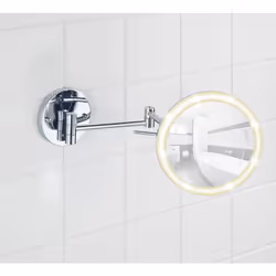 WENKO Power-Loc Miroir mural LED Aura fixer sans percer avec cadre en acrylique