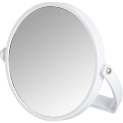 WENKO Miroir grossissant x5 Noale, miroir maquillage à poser, Ø 15 cm, Plastique, 19,5x19x2 cm, blanc
