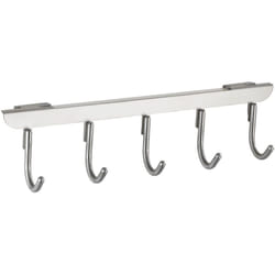Patère de porte 5 crochets Massivo Wenko Porte manteaux, porte-serviettes, Pour porte de largeur 2 et 4 cm, Acier inox, 21 x 7 x 9,5 cm, Argent