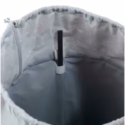 WENKO Panier à linge Ringo gris, corbeille à linge, 68L, polyester, Ø 40x54 cm corbeille à linge, 68 l