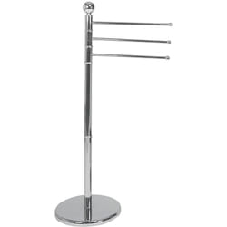 Porte Serviette sur pied, porte serviette salle de bain, 3 portants, Exclusif, Acier, 48,5x90x28,5 cm, Chromé - Wenko
