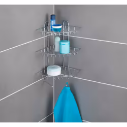 WENKO 15166100 Etagère d'angle Mural Métal Chrome