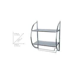 Etagère Murale Porte Serviettes Exclusive Wenko 2 barres de séchage et 2 tablettes de rangement salle de bain, Chrome, 45,5 x 54,5 x 26cm, Brillant