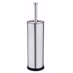 WENKO 15204100, Support et brosse pour toilettes, Argent, Acier inoxydable, Acier inoxydable, 400 mm, 10 cm