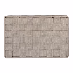 WENKO Organiseur de salle de bains Adria petit avec couvercle taupe 4 compartiments