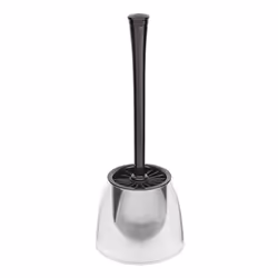WENKO Fiesta, Support et brosse pour toilettes, Noir, Plastique, Plastique, Silicone, 145 mm