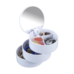 WENKO Tour cosmétique avec mirroir 3 compartiments Blanc