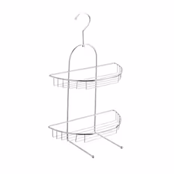 WENKO Etagere Douche Kuopio Chrome, Chrome, Acier, Brillant, Crochet, 280 mm, 155 mm