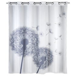 WENKO 22493100 rideau de douche Passe-câble Polyester Anthracite, Blanc