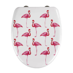 WENKO Flamingo Abattant souple Duroplast Rose, Blanc
