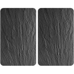 Set de 2 protections de plaques universelles en verre xl 'Ardoise' Wenko Pieds antidérapants réglables en hauteur, Résistantes aux chocs, Verre