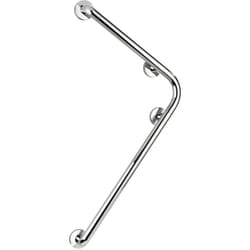 Wenko - Barre d'appui douche et wc Secura, poignée de sécurité salle de bain d'angle, Aluminium, 78x55,5x8,2 cm, chromé