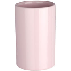 Gobelet Salle de Bain, Porte Brosse à dent Polaris, Céramique, ø7,5 x 11 cm pastel rose - Wenko