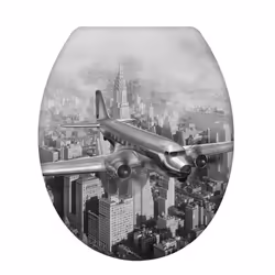 WENKO Old-Time Plane, Allongé, Abattant souple, Gris, Duroplast, 2,06 kg, 37,5 cm