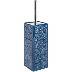 WC-Porte brossee WENKO Cordoba Bleu céramique porte-brosse fermé brosse wc design en céramique 9,5 x 35 cm accessoire wc élégant brosse wc bleue avec