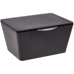 Boîte avec couvercle Brasil, Panier de rangement, panier de salle de bain avec couvercle, Plastique (pet), 19 x 10 x 15.5 cm, Noir - Wenko