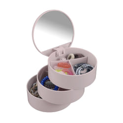 WENKO Tour cosmétique avec mirroir 3 compartiments Rose